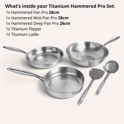 Titanium Hammered Cookware Set Pro